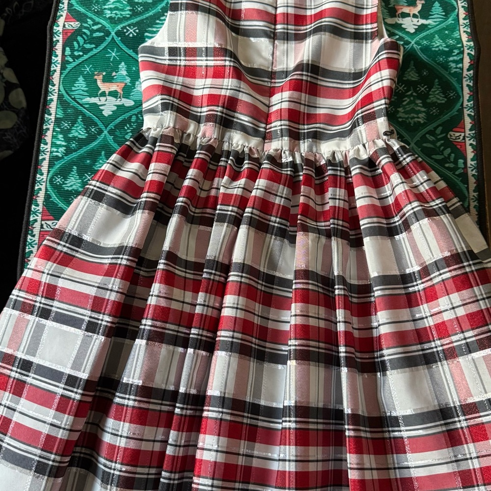 Bonnie Jean Christmas Holiday Plaid Sleeveless Party Dress  8 - Picture 7 of 9